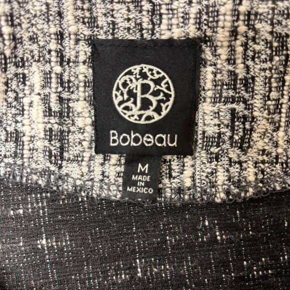BOBEAU 3/4 Sleeve Peplum Pullover Pockets Knit Black Heather Size Medium - Picture 3 of 4